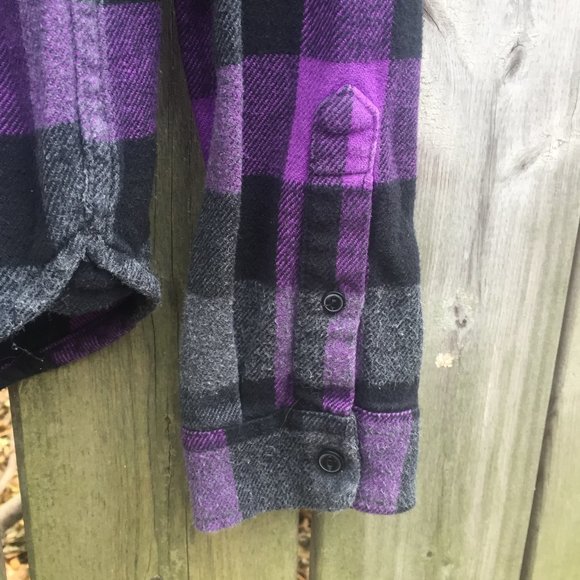 Women's Purple and Black Plaid Shirt - Picture 4 of 8